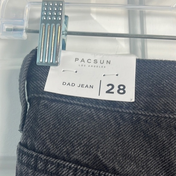 NWT PacSun Dark Grey Distressed High Waisted Dad Jeans Size 28 - Picture 6 of 13